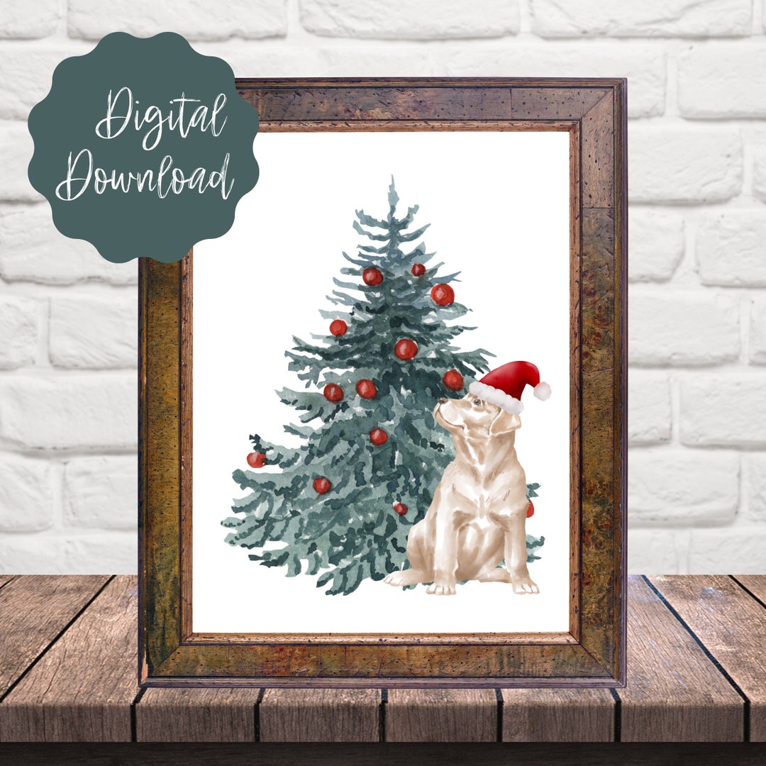 Yellow Lab Wall Decor Labrador Wall Art Christmas Lab Decor Etsy