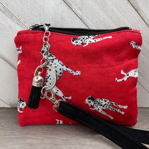 Regalo dálmata, monedero dálmata, dálmata, monedero de cambio, embrague con cremallera, cartera de pulsera de llavero, regalo de cumpleaños para amantes de los perros