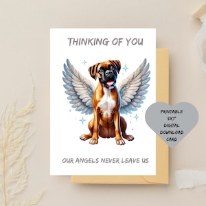 Verlust der Boxer Hund Beileid Karte für Haustier Verlust Digital Download Beileid Karte mit leeren Innenseite Trauerkarte