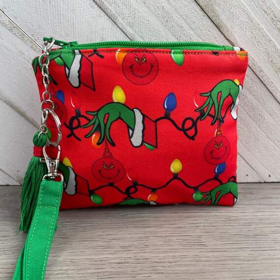 Grinch Change Purse Grinch Zipper Pouch Christmas Coin Bag Etsy UK