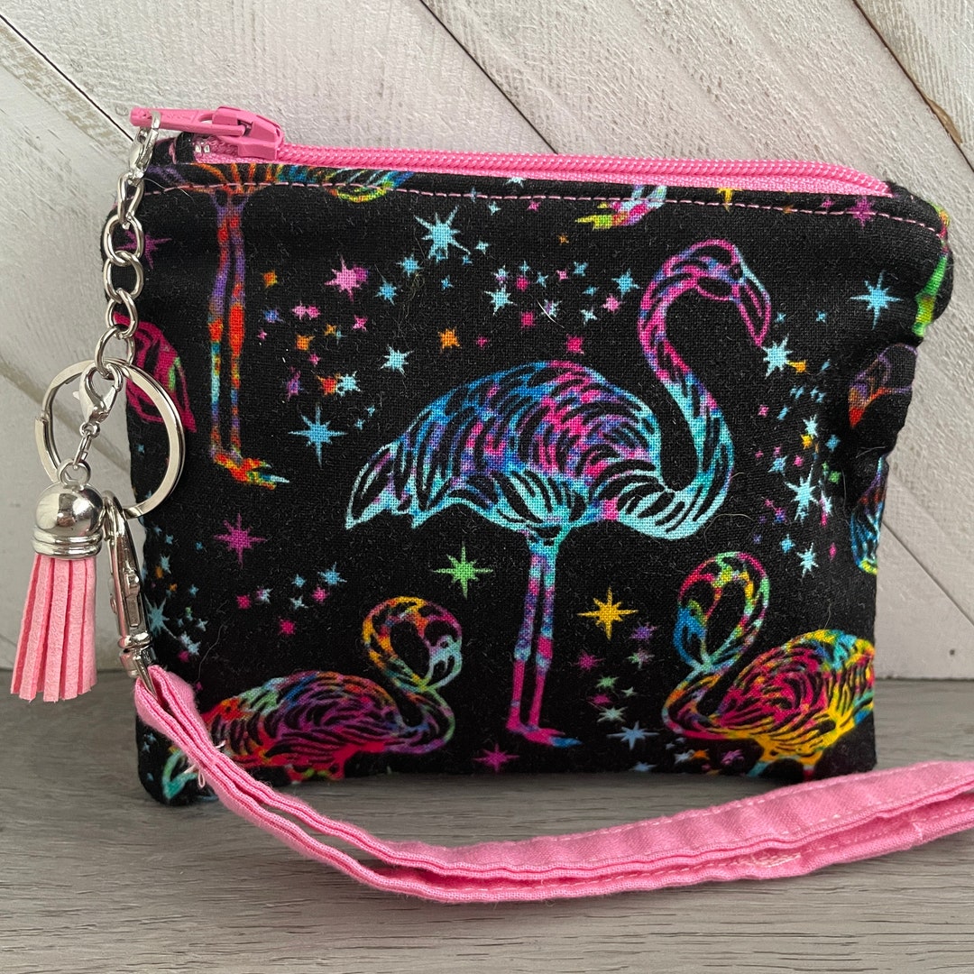Flamingo Coin Bag, Tropical Change Purse, Flamingo Gift, Flamingo Lover