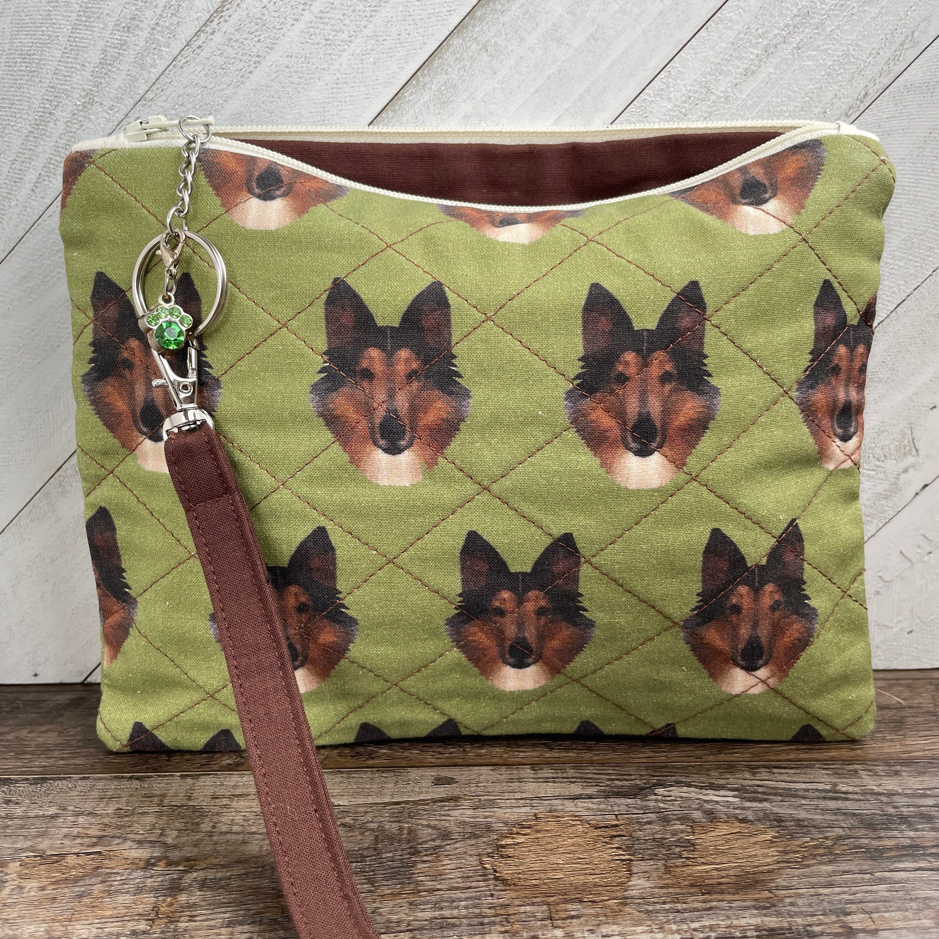 Collie Wristlet Purse for Dog Lover, Collie Crossbody Bag