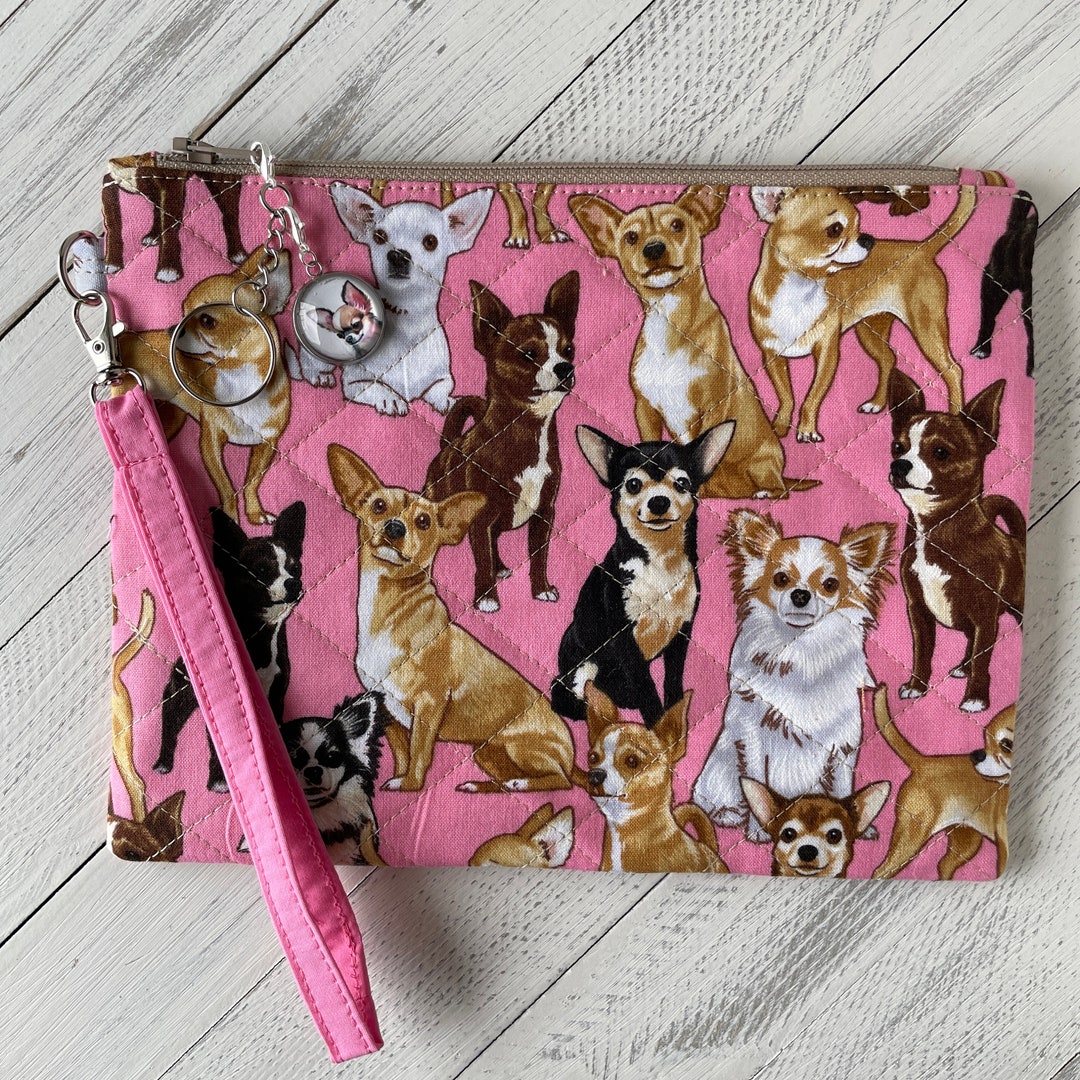 Chihuahua Purse, Chihuahua Gift, Dog Makeup Pouch, Chihuahua Mom Gift,  Handcrafted Gift, Zipper Wristlet Bag, Birthday Idea Her - Etsy