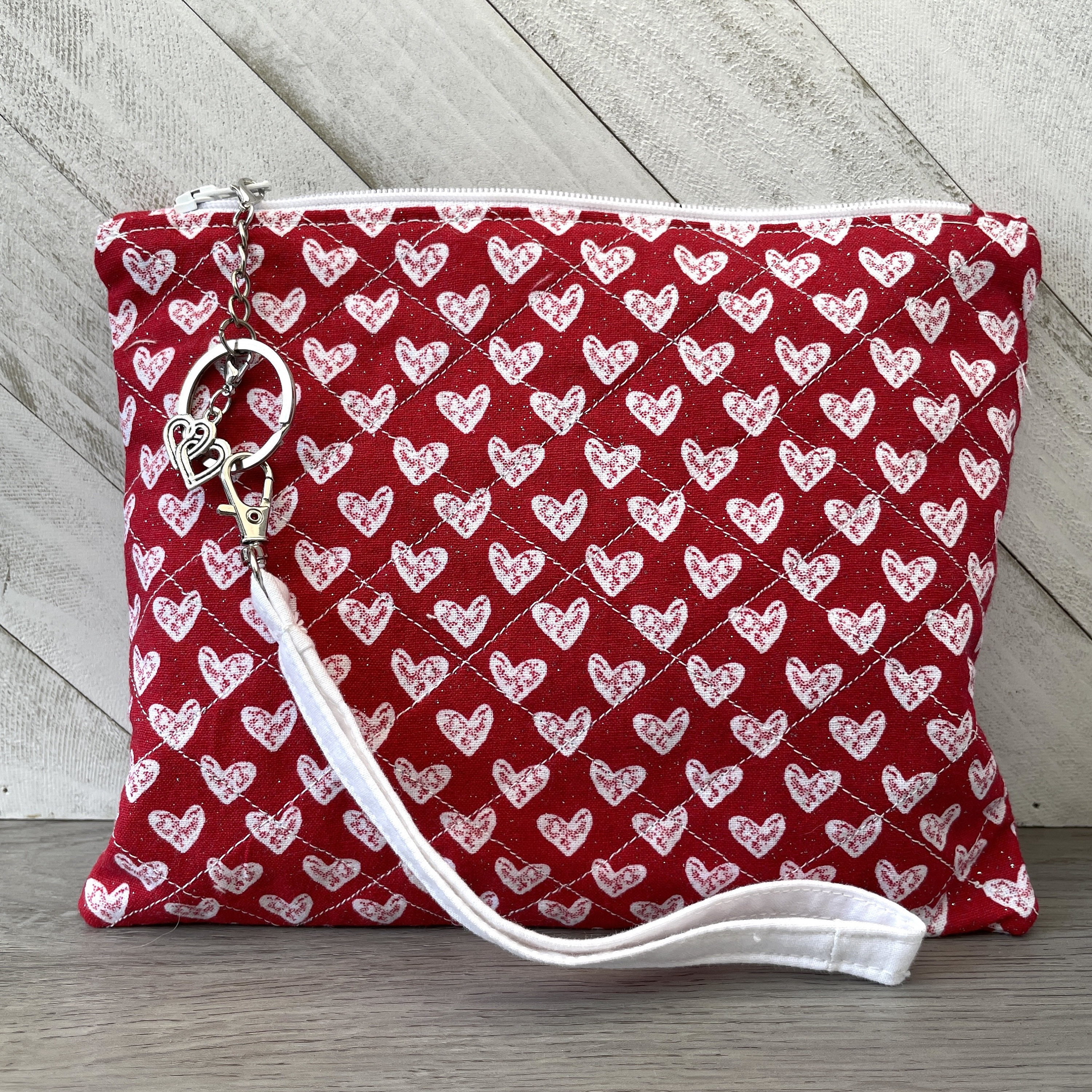 Mini Letter Graphic Quilted Detail Heart Shaped Novelty Bag