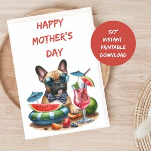 Lustige Muttertagskarte für Französische Bulldoggen Mama Süße Frenchie Karte Sofortiger Druck Grußkarte Lustige Hundemama Geschenkkarte von Hund