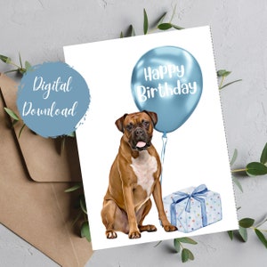 Boxer Karte, Boxer Geburtstagskarte, Hunde-Liebhaber-Karte, Boxer Hund druckbare, Hunde Papa Karte, Grußkarte drucken, Drucken zu Hause Karte, Hundemutter Karte