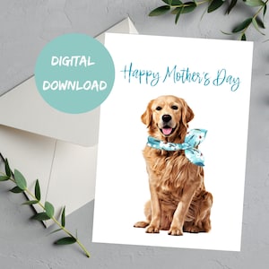 Tarjeta de Golden Retriever, tarjeta para el Día de la Madre, tarjeta para mamá de un Retriever, tarjeta de impresión instantánea, tarjeta para mamá de un perro, tarjeta del Feliz Día de la Madre, tarjeta para mamá