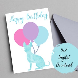 Tarjeta de cumpleaños de chihuahua, tarjeta de felicitación para perros, tarjeta de chihuahua, tarjeta de cumpleaños para perros, tarjeta imprimible de 5 x 7 pulgadas, tarjeta para mamá de perro, tarjeta de regalo para amantes de los perros