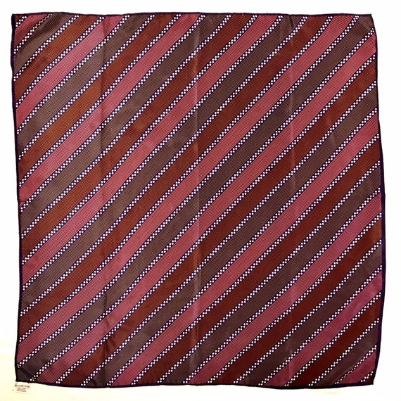 26” Square Vintage Scarf 100% Silk Purple Geometr… - image 1