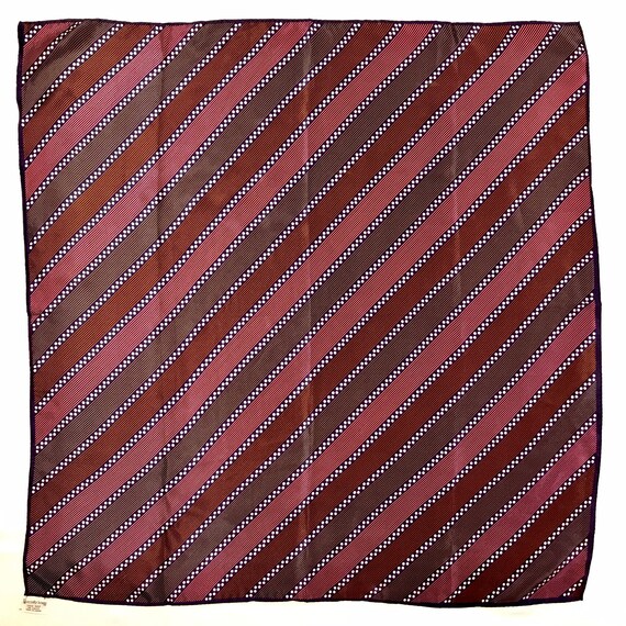 26” Square Vintage Scarf 100% Silk Purple Geometri