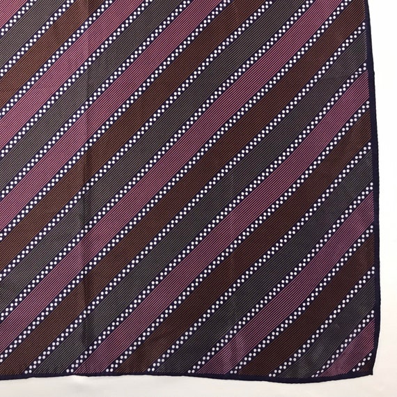 26” Square Vintage Scarf 100% Silk Purple Geometr… - image 6