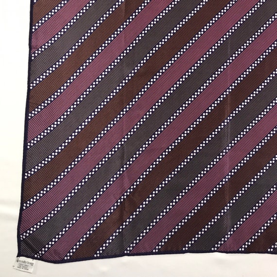 26” Square Vintage Scarf 100% Silk Purple Geometr… - image 5