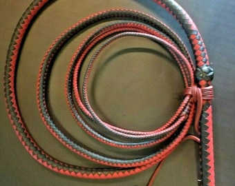 8ft 8 plait Bull Whip comes with Fall, Crackers and Leather Conditioner