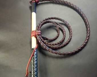 5.5FT Red Hide Stock Whip with Crackers and Twine