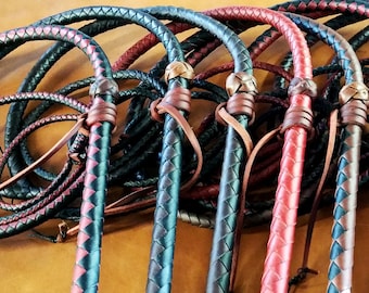 8ft 6 plait  Bull Whip comes with Fall, Crackers and Leather Conditioner