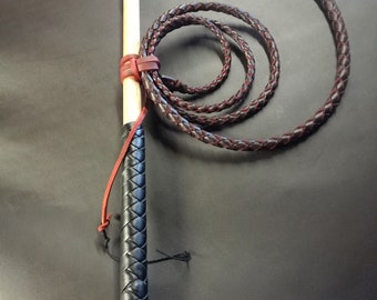 5ft Red Hide Stock Whip comes with Leather Repair Kit