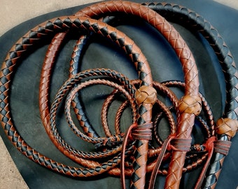 6ft 6 plait Bull Whip comes with Fall, Crackers and Leather Conditioner