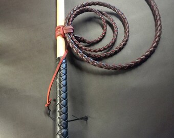 5ft Red Hide Stock Whip comes with Cracker Twine Only
