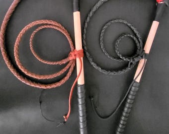 4ft Black & 5ft Cow Hide Stock Whip