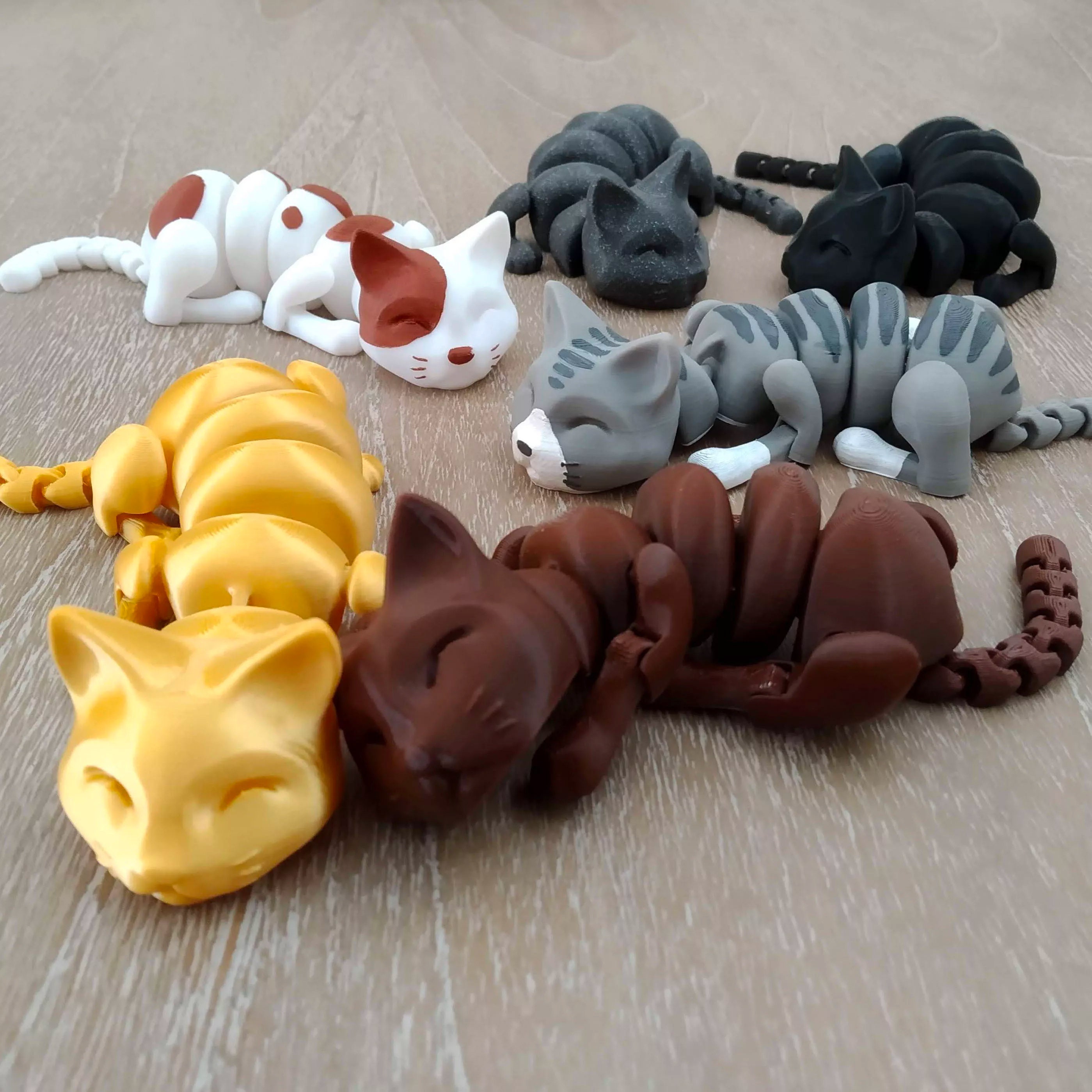 Cat / Kitten Fidget Toy 3D Printed Flexi Unique Gift Idea Etsy