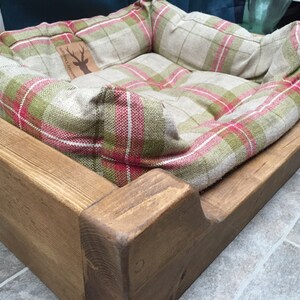 Personalised dog bed, Rustic pine dog bed, chunky pine dog bed image 10