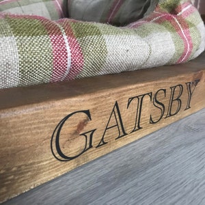 Personalised dog bed, Rustic pine dog bed, chunky pine dog bed image 5