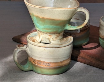 Handcrafted Ceramic Coffee Dripper: Stoneware Pour-over Coffee Maker
