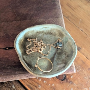 Handmade Ceramic Ring Dish: Rustic Jewelry Tray,