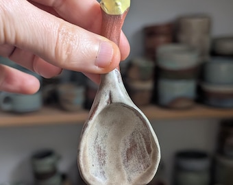 Handmade Stoneware Ceramic Spoon for salt, sugar or spice
