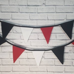 Casino Party Bunting, Gaming Décor, Red, black and white, Movie night