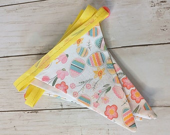 Yellow Easter bunting, Easter eggs, daffodils, Home décor, Spring garland , Easter banner