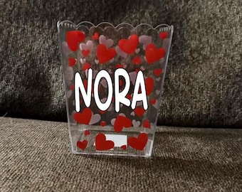 Film snack tub, popcorn bucket, personalized snack tub, movie night snack container, plastic bucket, valentine popcorn container