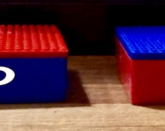 Personalized Building Blocks Travel Box and Storage Case with Building Plate Lid, kids party favor