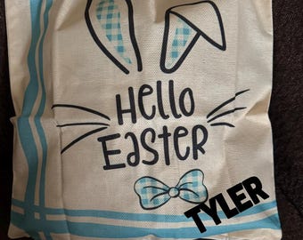 Bunny pillow, Easter pillow, Spring pillow, burlap pillow, Easter décor, Easter bunny pillow personalized