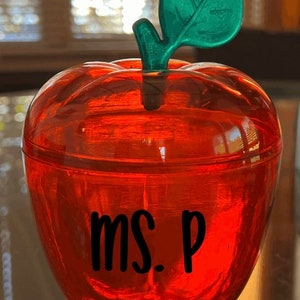 Personalized Apple candy jar