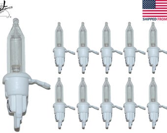 10x L3 LED Clear WARM White Base Mini Christmas Tree Light Bulbs 3.6v 0.072a 3.6 Volt 0.072 Watt Replacement Bulb.
