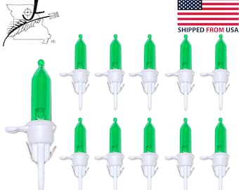 10x Green WHITE L2 Base LED Mini Christmas Tree Lights Replacement Bulbs 3.3 V Volt 0.06 W Watt. Holiday Decoration Light.