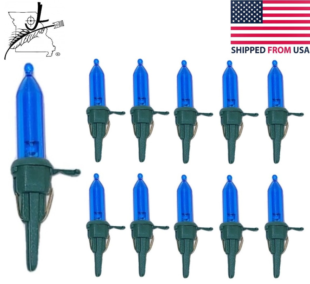 10 Blue L1 Green Base Bulbs, LED Clear Mini Christmas Tree Lights
