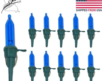 10 Blue L1 Green Base Bulbs, LED Clear Mini Christmas Tree Lights Replacement Bulb 3 V  Volt 0.06 W Watt