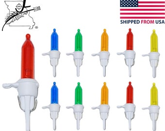 10x Color WHITE Base L2 LED Mini Christmas Tree Lights Replacement Bulbs 3.3v Volt 0.06a Amp. Red, Blue, Green, Yellow & Orange.