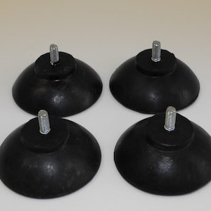 4x 3/8" #8-32 Skruvade 1 3/4" Gummisugkoppar, 5/8" höga, Tillverkade i USA Högkvalitativ Kopp 672