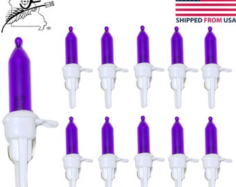 10x Purple WHITE L2 Base LED Mini Christmas Tree Lights Replacement Bulbs 3.3 V Volt 0.06 W Watt. Holiday Decoration Light