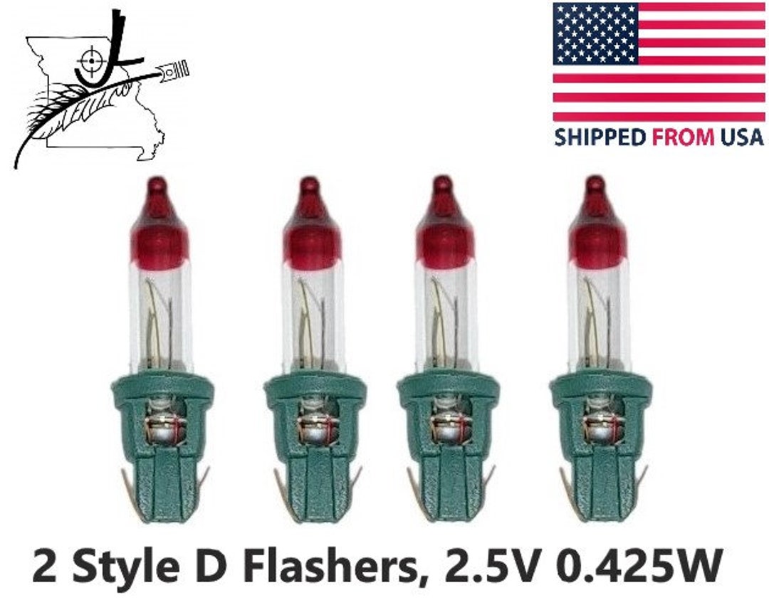 4 Style D Mini Bulb Flashers Christmas Tree Lights Replacement Bulbs 2.5 V 0.425 W 0.17 A Etsy