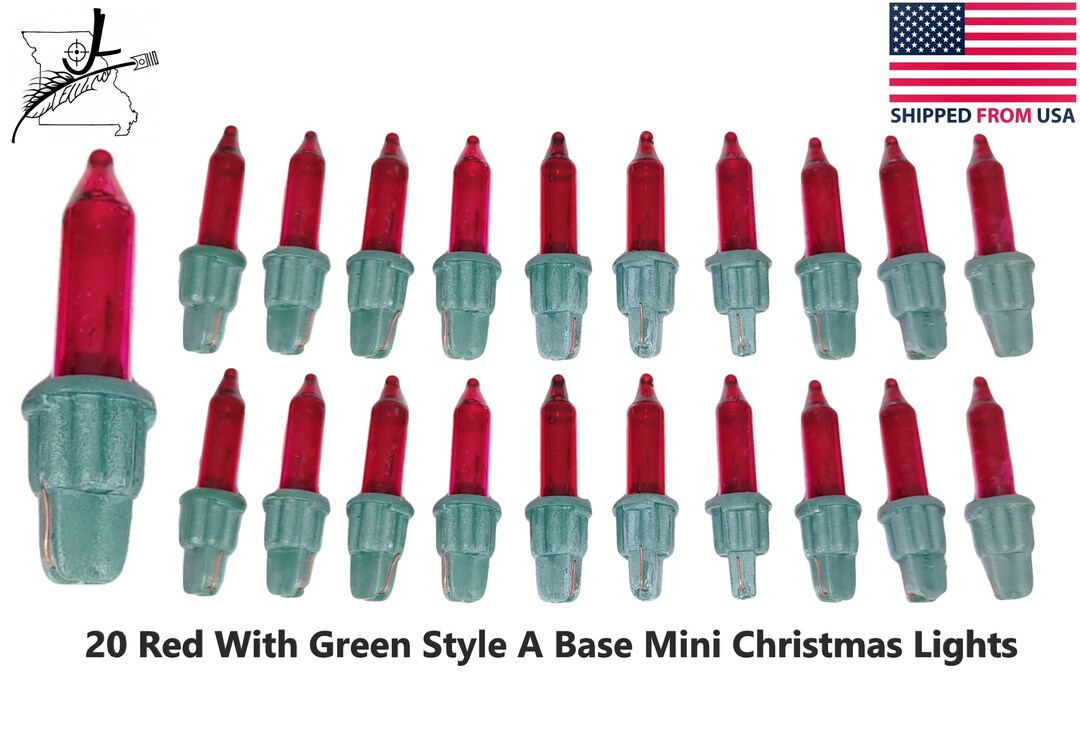 20x Mini 2.5V .425 Watt Red Christmas Glass Incandescent Light Bulbs ...