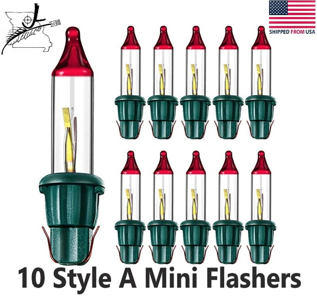 10 Style A Mini Bulb Flasher Flashers Christmas Tree Lights Replacement