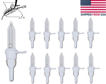 10 Clear WHITE L1 Base, LED Mini Christmas Tree Lights, Replacement Bulbs 3.4 V Volt .068 W Watt. JL Missouri Parts & Misc.