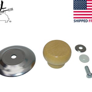 Replacement Cooking Pot Lid Knob Wood Round Screw On 5.2x3.5cm Washers Included