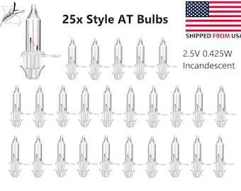 25x Style AT 2.5v Clear warm WHITE Base Mini Christmas Tree Light Bulbs With 2.5 V Volt 0.425 W Watt 0.17 A Amp