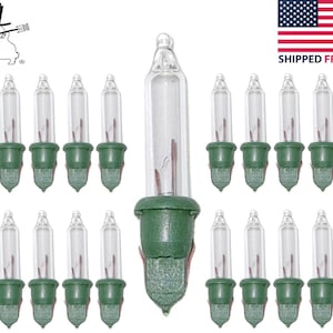 クリアスタイル G グリーンベース ミニクリスマスツリー電球 2.5ボルト V 0.425W ワット ガラス 白熱灯 ホリデーライトストリング交換用 20個