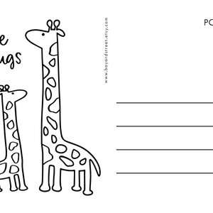 Printable Postcards DIGITAL DOWNLOAD 2 Designs, Lined &amp; Blank ...